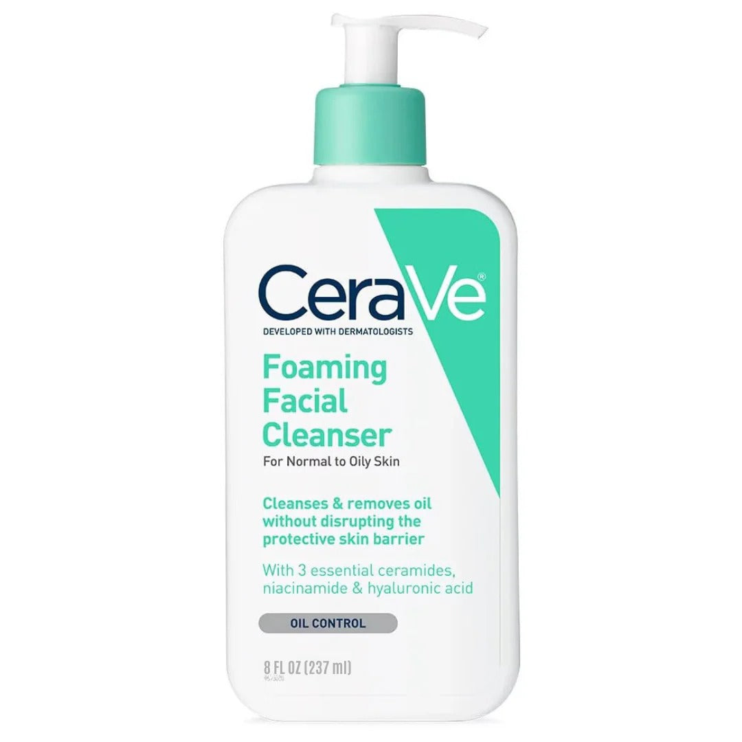 CeraVe Foaming Facial Cleanser 237ml – Face Wash for Normal to Oily Skin
