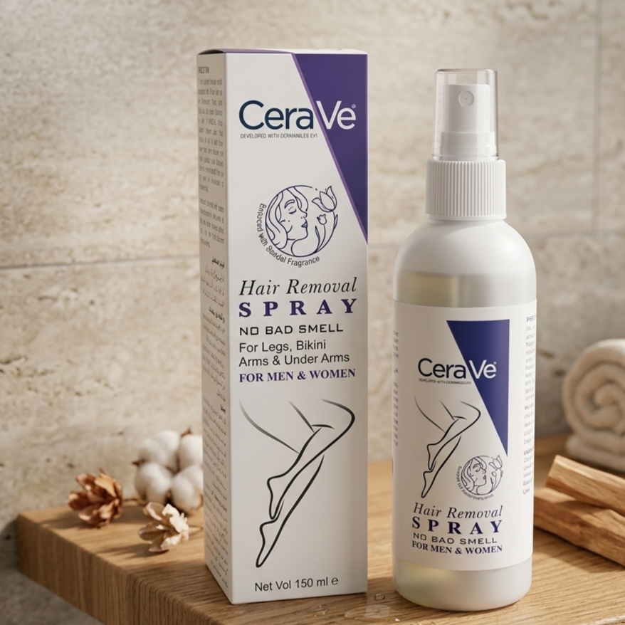 Blue CeraVe Hair Removal Spray Skincare Product For Men And Women - 150ML